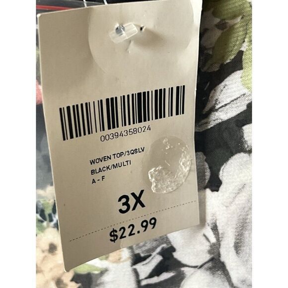 New 3XL Y2K Sheer Top Whimsy Goth Fairy Grunge Dark Floral Long Sleeve 90s. X - Picture 5 of 9